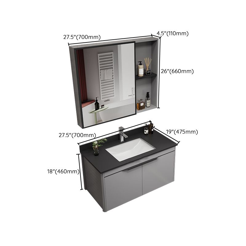 Single Sink Bathroom Vanity Modern Metal Base Rectangular Wall Mount Vanity Set Clearhalo 'Bathroom Remodel & Bathroom Fixtures' 'Bathroom Vanities' 'bathroom_vanities' 'Home Improvement' 'home_improvement' 'home_improvement_bathroom_vanities' 1200x1200_834b39f0-7bce-4b98-8fca-2d709822c36c