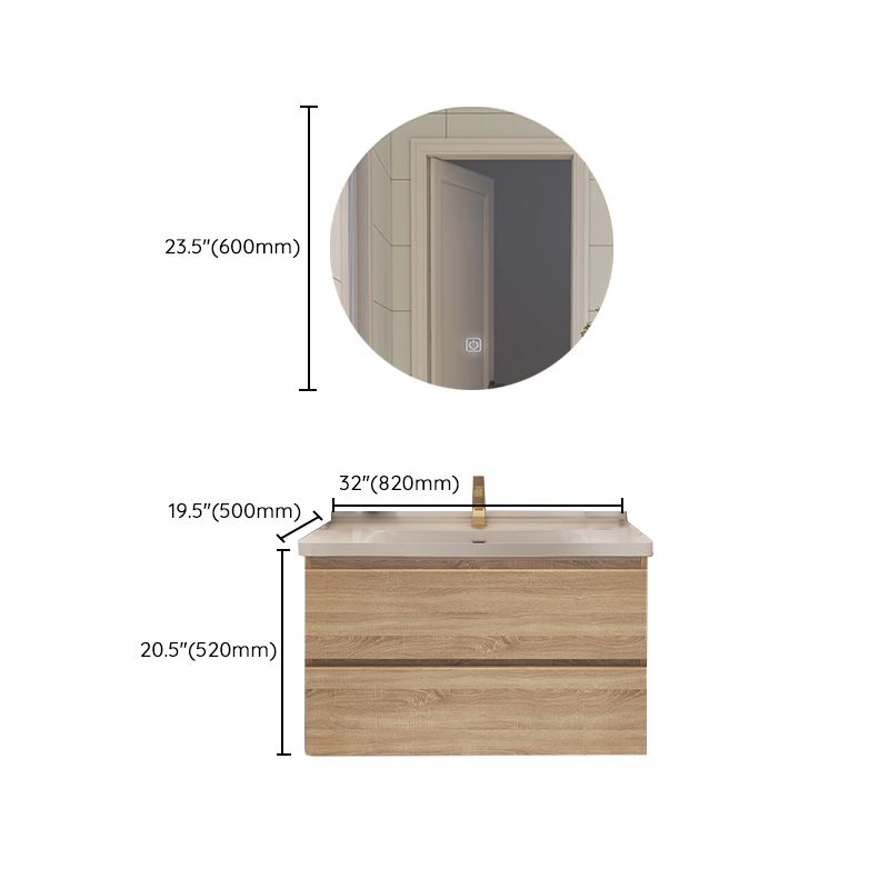 Drawers Bath Vanity Wood Mirror Rectangle Single Sink Wall Mount Vanity Set Clearhalo 'Bathroom Remodel & Bathroom Fixtures' 'Bathroom Vanities' 'bathroom_vanities' 'Home Improvement' 'home_improvement' 'home_improvement_bathroom_vanities' 1200x1200_835341ac-f5da-4955-a6f7-169337928f8d