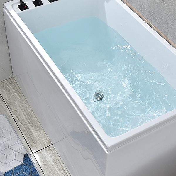 Back to Wall Antique Finish Bath Soaking Rectangular Modern Tub Clearhalo 'Bathroom Remodel & Bathroom Fixtures' 'Bathtubs' 'Home Improvement' 'home_improvement' 'home_improvement_bathtubs' 'Showers & Bathtubs' 1200x1200_835b246b-9680-4510-86df-2166a7612301