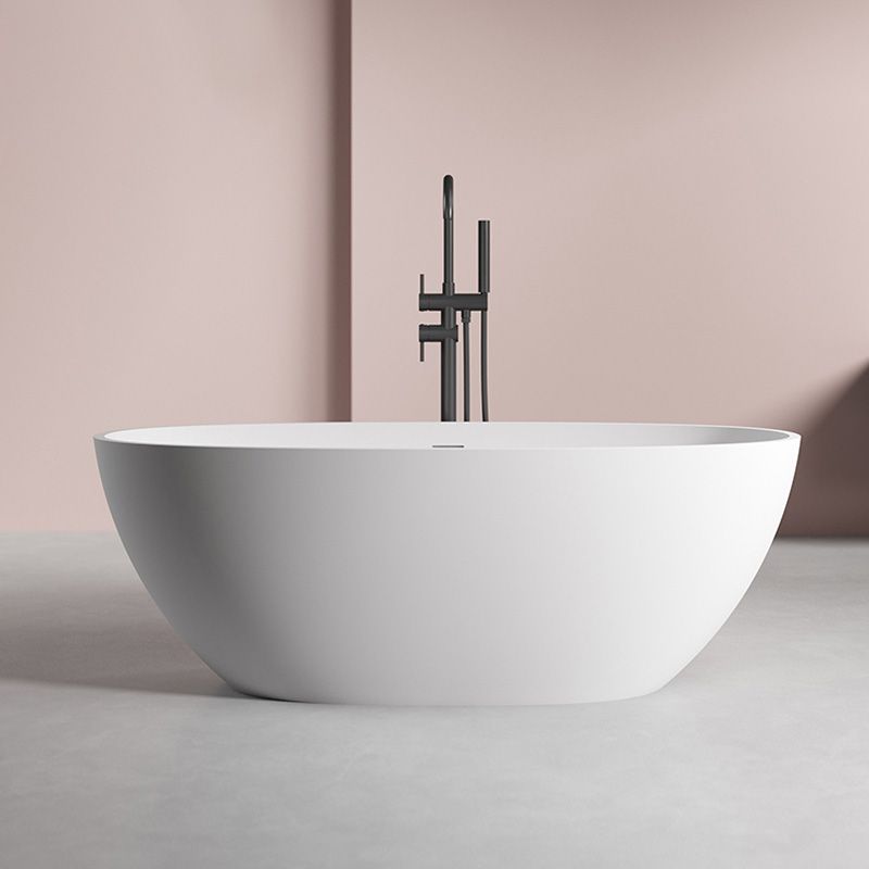 Modern Oval Bathtub Stand Alone Stand Alone Soaking Back to Wall Bath Clearhalo 'Bathroom Remodel & Bathroom Fixtures' 'Bathtubs' 'Home Improvement' 'home_improvement' 'home_improvement_bathtubs' 'Showers & Bathtubs' 1200x1200_8361eb50-b492-4a6f-8b60-59ede9177de0