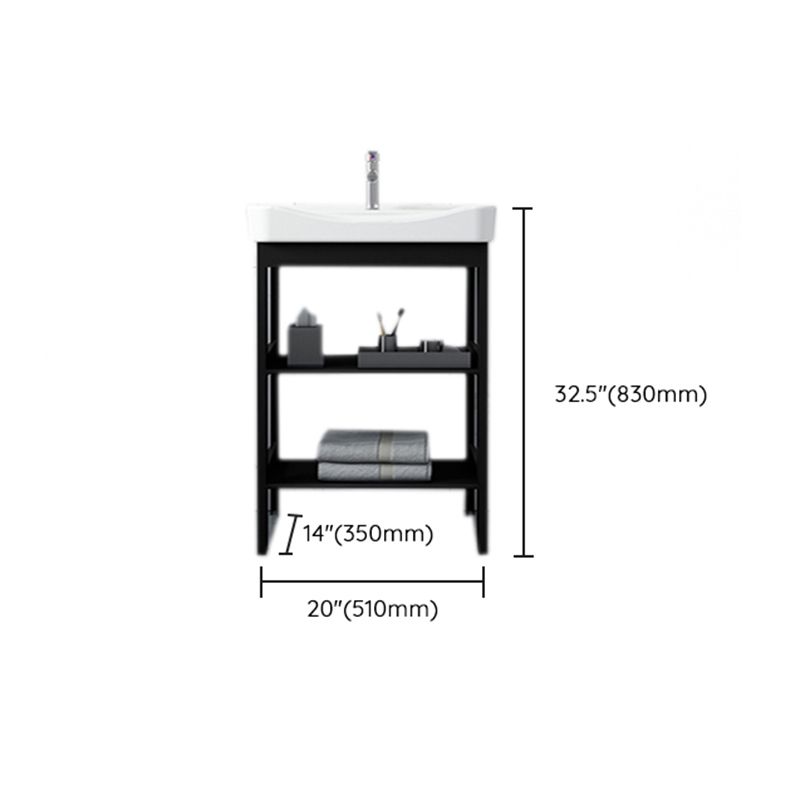 Shelving Included Bath Vanity Set Mirror Freestanding Vanity Set with Single Sink Clearhalo 'Bathroom Remodel & Bathroom Fixtures' 'Bathroom Vanities' 'bathroom_vanities' 'Home Improvement' 'home_improvement' 'home_improvement_bathroom_vanities' 1200x1200_836ef901-8bb8-4607-a81e-3328be5c2109