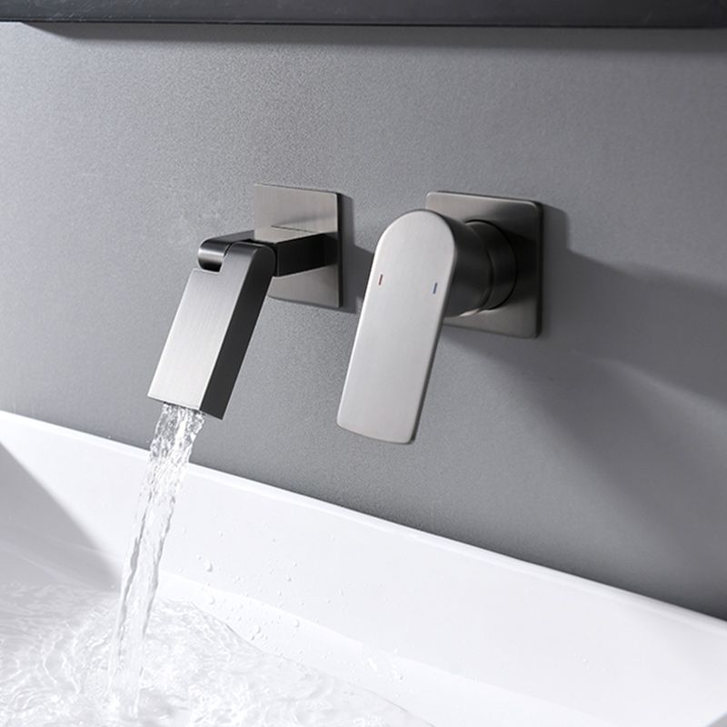 Modern Wall Mounted Bathroom Faucet Waterfall Spout Bathroom Faucet Clearhalo 'bathroom_sink_faucets' 'Conjunta de Baño y Conjunta de Grifo' 'Coronamiento de Baño y Dispositivo de Baño' 'Grifo del lavabo del baño' 'Hogar' 'home_improvement' 'home_improvement_bathroom_sink_faucets' 'Mejoras para el hogar' 1200x1200_83813d6d-145e-42d0-93a1-e886cdc67042