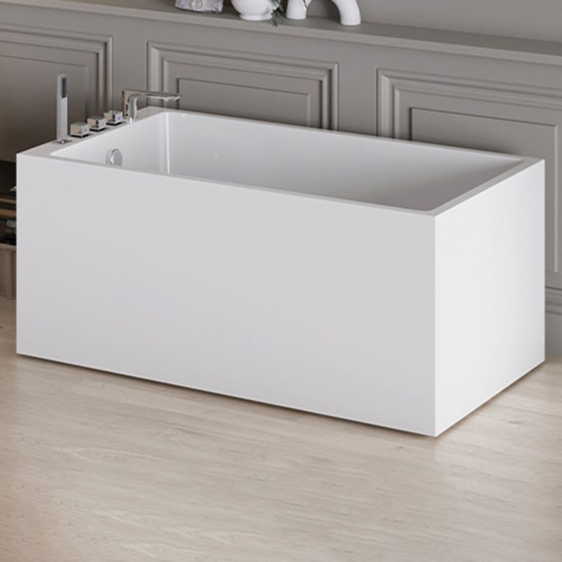 Contemporary Style White Acrylic Tub Rectangular Soaking Tub for Home Clearhalo 'Bathroom Remodel & Bathroom Fixtures' 'Bathtubs' 'Home Improvement' 'home_improvement' 'home_improvement_bathtubs' 'Showers & Bathtubs' 1200x1200_83b66171-fa8d-4281-ab0a-7b3e5be319cd