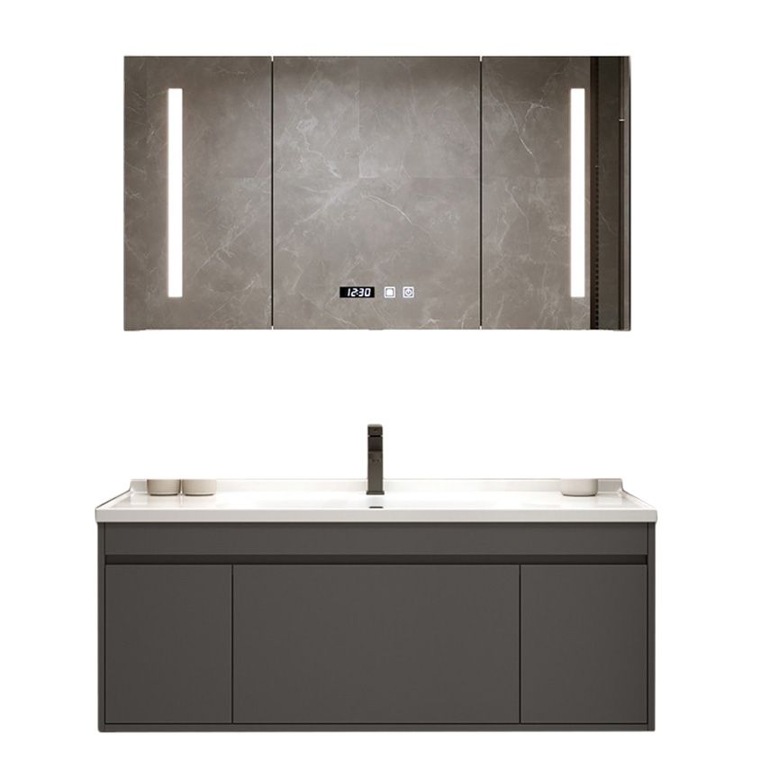 Wall Mount Modern Bathroom Vanity Set with Faucet Mirror Sink Clearhalo 'Bathroom Remodel & Bathroom Fixtures' 'Bathroom Vanities' 'bathroom_vanities' 'Home Improvement' 'home_improvement' 'home_improvement_bathroom_vanities' 1200x1200_83c8b6bf-2cc3-4da6-8a7f-29fb7a1455c5