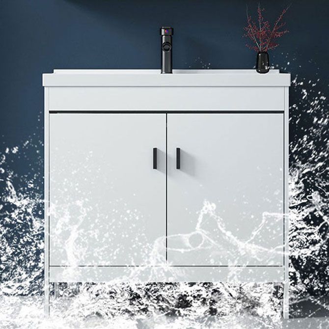 Modern Sink Vanity Free-standing Standard White Vanity Cabinet Clearhalo 'Bathroom Remodel & Bathroom Fixtures' 'Bathroom Vanities' 'bathroom_vanities' 'Home Improvement' 'home_improvement' 'home_improvement_bathroom_vanities' 1200x1200_83cd0017-a3c3-4422-bc9b-b18552096446