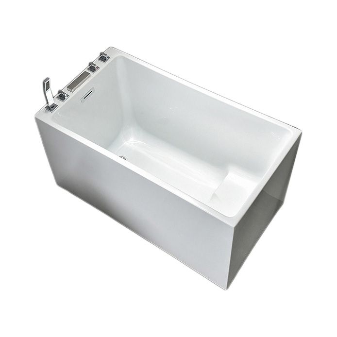 Flat Bottom Rectangular Bathtub Antique Finish Back to Wall Modern Bath Tub Clearhalo 'Bathroom Remodel & Bathroom Fixtures' 'Bathtubs' 'Home Improvement' 'home_improvement' 'home_improvement_bathtubs' 'Showers & Bathtubs' 1200x1200_841429b3-5593-4bc3-9523-d01a4d1d7707