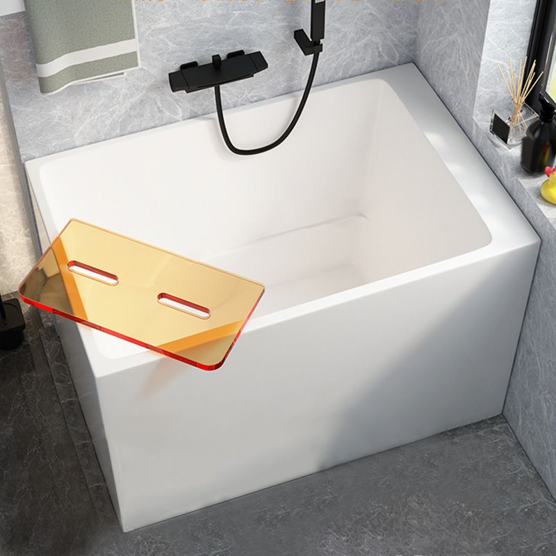 Modern White Rectangular Bathtub Acrylic Back to Wall with Drain Bath Tub Clearhalo 'Bathroom Remodel & Bathroom Fixtures' 'Bathtubs' 'Home Improvement' 'home_improvement' 'home_improvement_bathtubs' 'Showers & Bathtubs' 1200x1200_842f104a-c3e0-4728-90ae-1c83977d5ac1