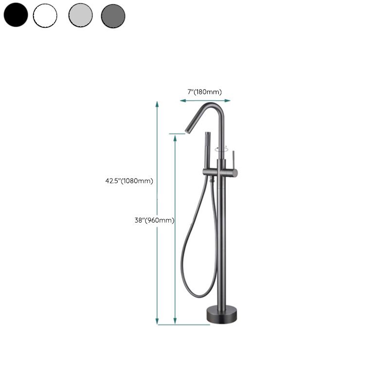 Floor Mounted Metal Freestanding Tub Filler Elbow Freestanding Bathtub Faucet Clearhalo 'Bathroom Remodel & Bathroom Fixtures' 'Bathtub Faucets' 'bathtub_faucets' 'Home Improvement' 'home_improvement' 'home_improvement_bathtub_faucets' 1200x1200_846c5a4e-d390-4211-a0e6-19b6163bcf61