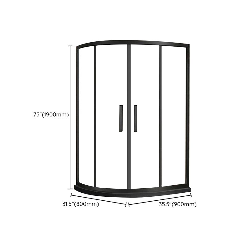 Round Double Sliding Shower Enclosure Corner Tempered Glass Shower Enclosure Clearhalo 'Bathroom Remodel & Bathroom Fixtures' 'Home Improvement' 'home_improvement' 'home_improvement_shower_stalls_enclosures' 'Shower Stalls & Enclosures' 'shower_stalls_enclosures' 'Showers & Bathtubs' 1200x1200_847d3f5b-e79b-4476-bef7-4e146c9bc74d