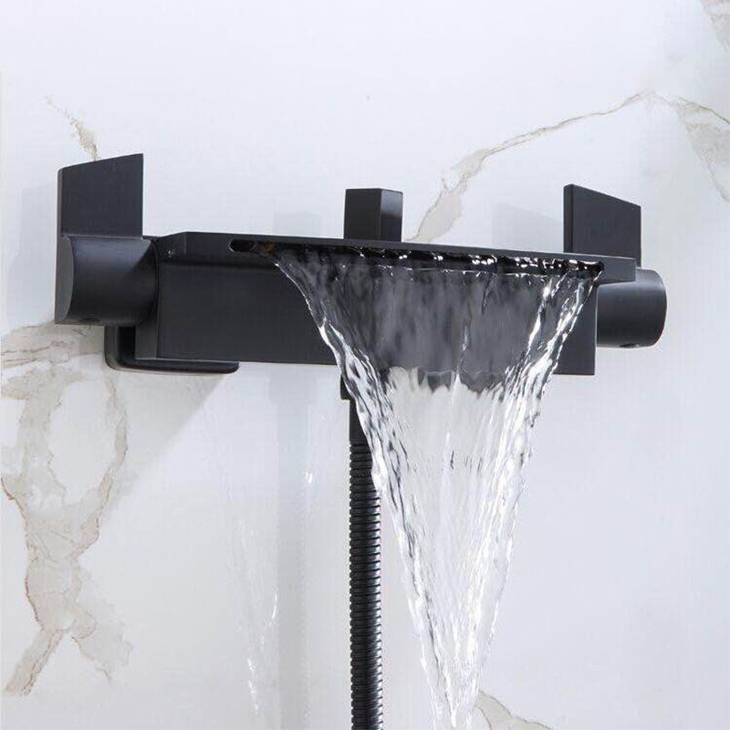 Modern Wall Mounted Metal Tub Filler Single Handle Tub Faucet Trim Clearhalo 'Bathroom Remodel & Bathroom Fixtures' 'Bathtub Faucets' 'bathtub_faucets' 'Home Improvement' 'home_improvement' 'home_improvement_bathtub_faucets' 1200x1200_847e0e97-a3d9-448e-9e80-ec681f1b89e9