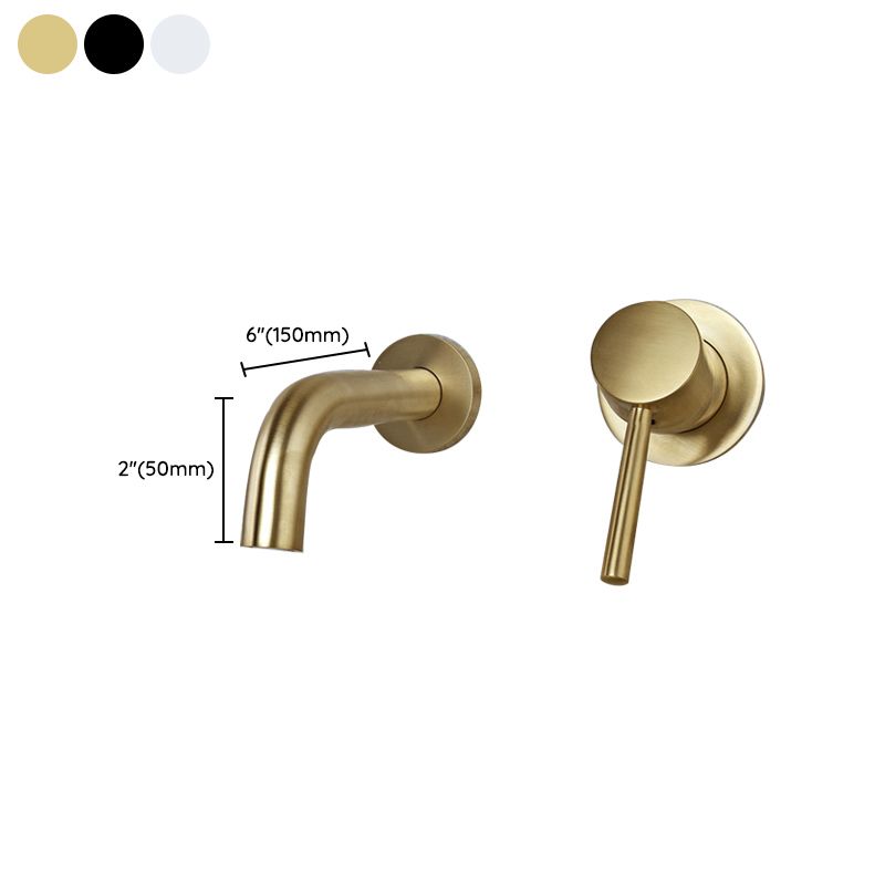 Wall Mounted Metal Tub Filler Low Arc Tubular Bathroom Faucet Clearhalo 'Bathroom Remodel & Bathroom Fixtures' 'Bathtub Faucets' 'bathtub_faucets' 'Home Improvement' 'home_improvement' 'home_improvement_bathtub_faucets' 1200x1200_84960309-9e5f-4e69-98bb-4b9881f38f20