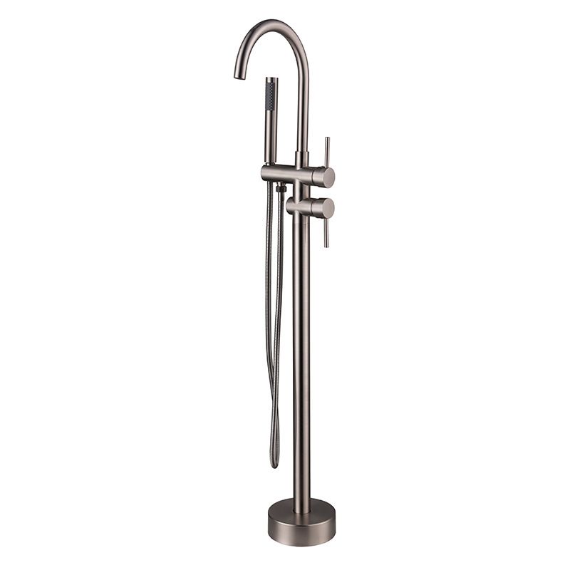 Modern Floor Mounted Metal Freestanding Tub Filler Freestanding High Arc Tub Filler Trim Clearhalo 'Bathroom Remodel & Bathroom Fixtures' 'Bathtub Faucets' 'bathtub_faucets' 'Home Improvement' 'home_improvement' 'home_improvement_bathtub_faucets' 1200x1200_84a7672e-953b-488e-913d-6a41ef07fb2a