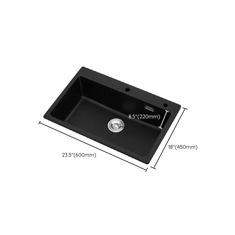 Quartz Kitchen Sink Rectangular Single Bowl Kitchen Sink with Drain Assembly Clearhalo 'Home Improvement' 'home_improvement' 'home_improvement_kitchen_sinks' 'Kitchen Remodel & Kitchen Fixtures' 'Kitchen Sinks & Faucet Components' 'Kitchen Sinks' 'kitchen_sinks' 1200x1200_84d4e947-f4d6-4907-969c-066b6286c9b5