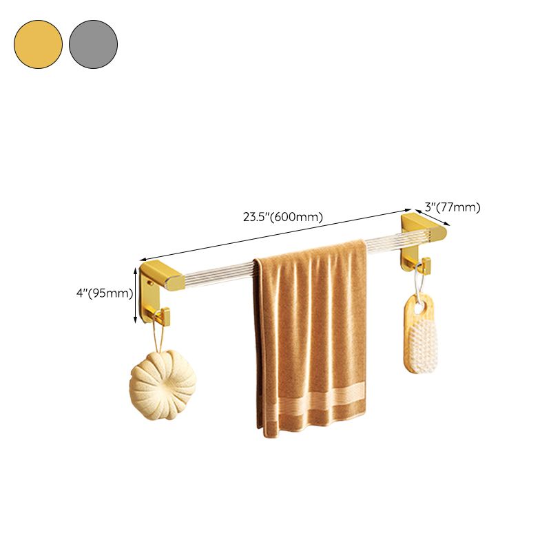 Modern Bath Hardware Set Towel Bar Bath Shelf Grey/Gold Bathroom Hardware Set Clearhalo 'Bathroom Hardware Sets' 'Bathroom Hardware' 'Bathroom Remodel & Bathroom Fixtures' 'bathroom_hardware_sets' 'Home Improvement' 'home_improvement' 'home_improvement_bathroom_hardware_sets' 1200x1200_84ef3709-3851-4580-be14-b771275dd7b7