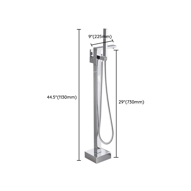 Floor Mounted Freestanding Tub Filler Metal High Arc Freestanding Bathtub Faucet Clearhalo 'Bathroom Remodel & Bathroom Fixtures' 'Bathtub Faucets' 'bathtub_faucets' 'Home Improvement' 'home_improvement' 'home_improvement_bathtub_faucets' 1200x1200_850992b2-9d30-4b23-9b11-8482a67753e2