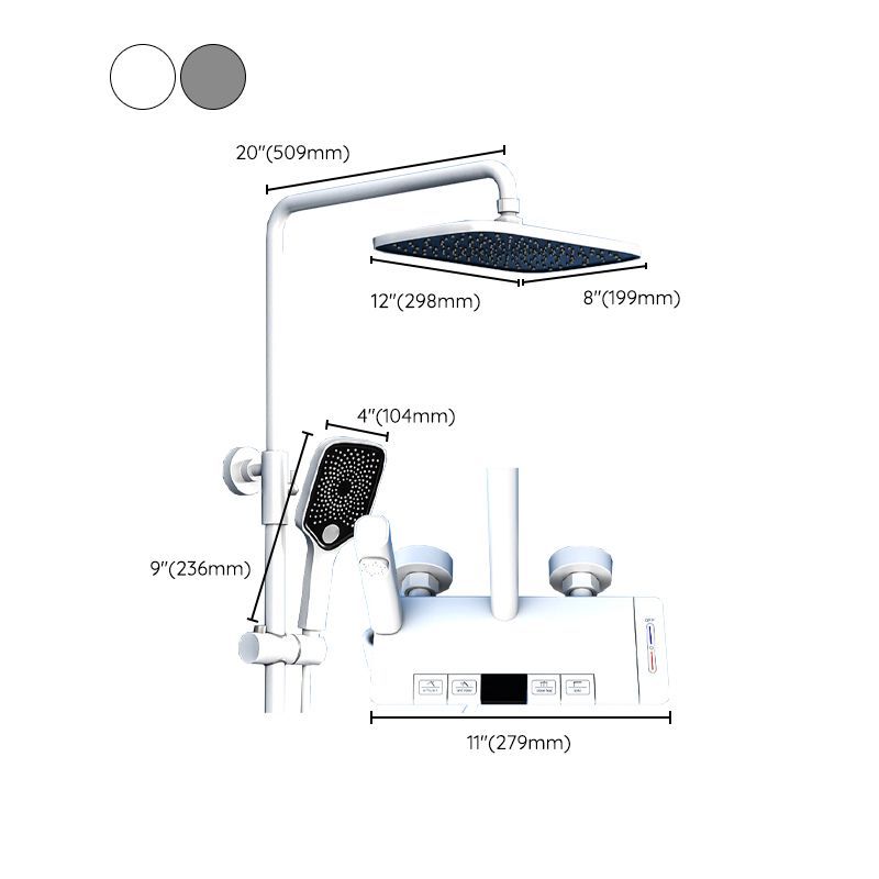 Brass Wall Mounted Shower Combo Rain Shower Set with Slide Bar Included Clearhalo 'Bathroom Remodel & Bathroom Fixtures' 'Home Improvement' 'home_improvement' 'home_improvement_shower_faucets' 'Shower Faucets & Systems' 'shower_faucets' 'Showers & Bathtubs Plumbing' 'Showers & Bathtubs' 1200x1200_85181083-f2cd-4fc1-a0a2-8ad963af1b3e