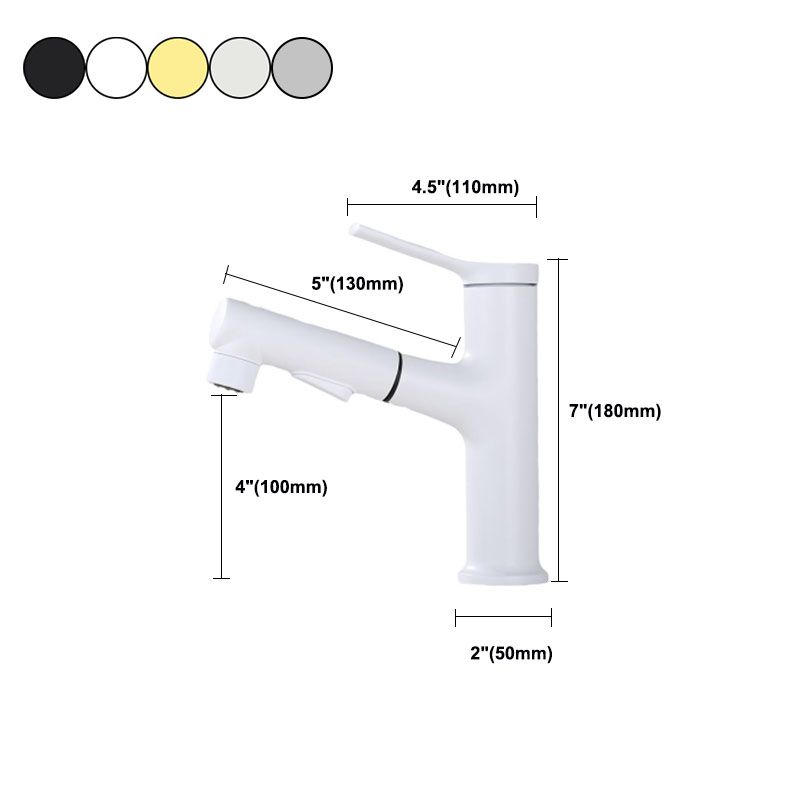 Contemporary Single Handle Faucet Pull-out Sink Faucet with Lever Handle Clearhalo 'Bathroom Remodel & Bathroom Fixtures' 'Bathroom Sink Faucets' 'Bathroom Sinks & Faucet Components' 'bathroom_sink_faucets' 'Home Improvement' 'home_improvement' 'home_improvement_bathroom_sink_faucets' 1200x1200_852e68de-6eb2-4fea-932d-068eff90b5b2