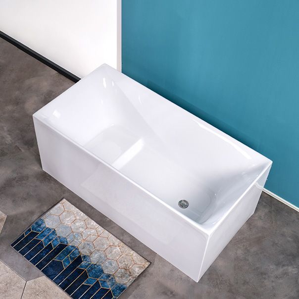 Antique Finish Bathtub Modern Rectangular Back to Wall Soaking Bath Tub Clearhalo 'Bathroom Remodel & Bathroom Fixtures' 'Bathtubs' 'Home Improvement' 'home_improvement' 'home_improvement_bathtubs' 'Showers & Bathtubs' 1200x1200_857953a1-b837-4060-b7de-770a1019f0f5