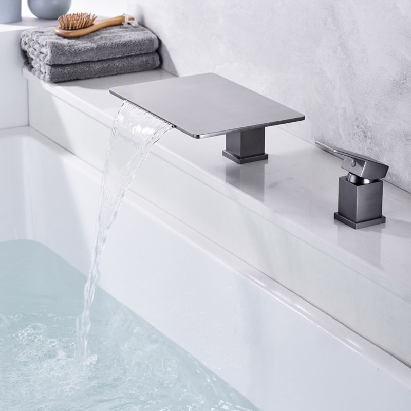 Modern Deck Mounted Metal Freestanding Tub Filler Waterfall Freestanding Faucet Clearhalo 'Bathroom Remodel & Bathroom Fixtures' 'Bathtub Faucets' 'bathtub_faucets' 'Home Improvement' 'home_improvement' 'home_improvement_bathtub_faucets' 1200x1200_85895c97-a4ad-439e-b44f-9dd4d3773c87