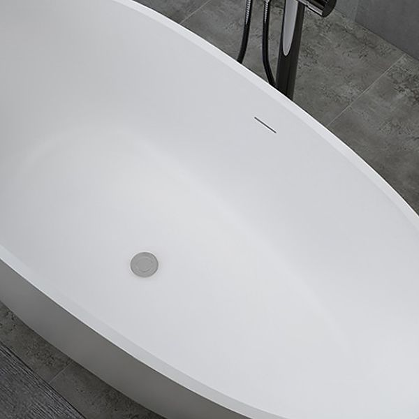 Modern Style Oval Freestanding Bathtub Stone Bathtub with Overflow Trim Clearhalo 'Bathroom Remodel & Bathroom Fixtures' 'Bathtubs' 'Home Improvement' 'home_improvement' 'home_improvement_bathtubs' 'Showers & Bathtubs' 1200x1200_85a6b720-d8b2-4557-b111-e779da7f0391