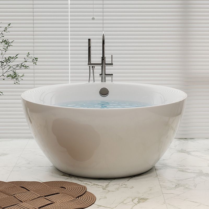 Modern Stand Alone Bathtub with Center Drain Acrylic Bath Tub Clearhalo 'Bathroom Remodel & Bathroom Fixtures' 'Bathtubs' 'Home Improvement' 'home_improvement' 'home_improvement_bathtubs' 'Showers & Bathtubs' 1200x1200_85ae48c2-319f-4264-a1ad-1800302cfe30