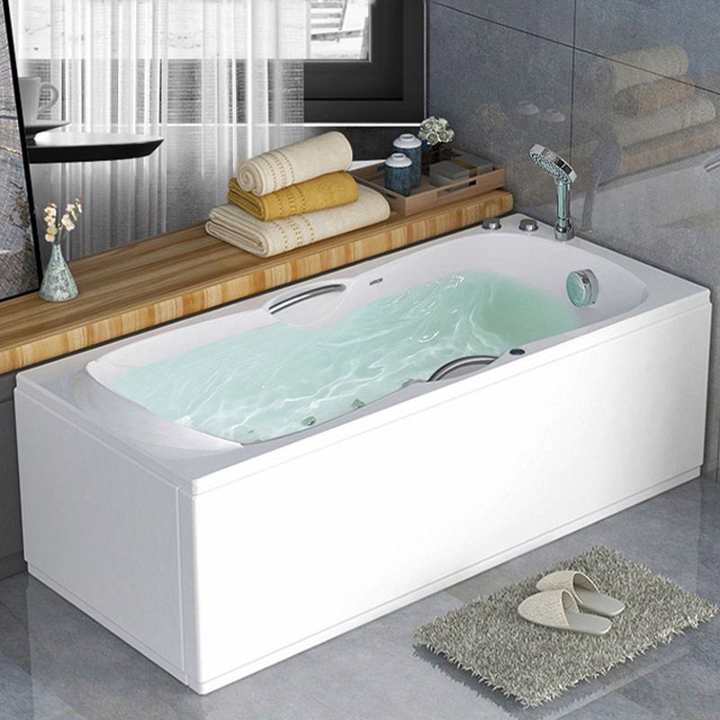 Modern Corner White Bathtub Acrylic Rectangle Back to Wall with Drain Bath Tub Clearhalo 'Bathroom Remodel & Bathroom Fixtures' 'Bathtubs' 'Home Improvement' 'home_improvement' 'home_improvement_bathtubs' 'Showers & Bathtubs' 1200x1200_85ba5eb3-4944-45b2-86f9-29ae63cc0667