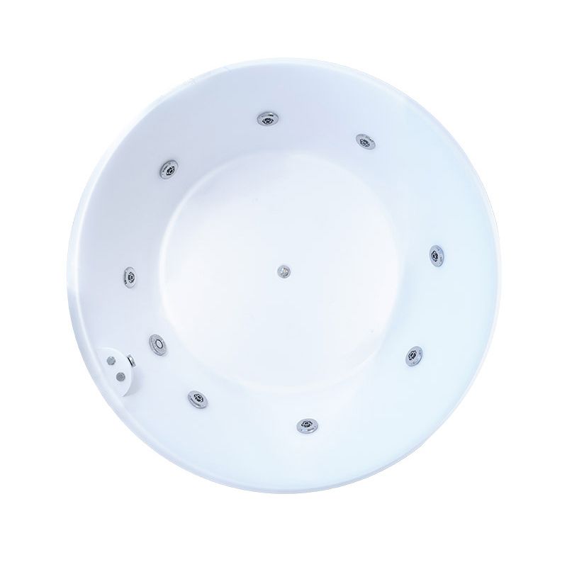 Modern Round Acrylic Embedded Bathtub with Drain Bath Tub and Massage Device Clearhalo 'Bathroom Remodel & Bathroom Fixtures' 'Bathtubs' 'Home Improvement' 'home_improvement' 'home_improvement_bathtubs' 'Showers & Bathtubs' 1200x1200_8625ea14-e88b-49f0-a1cf-5de777a50e7c