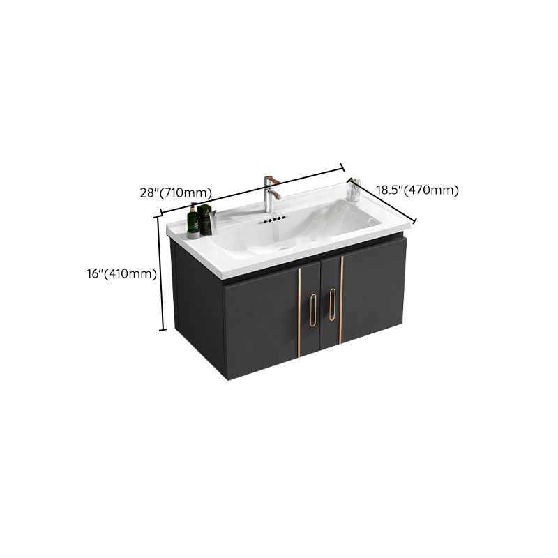 Single Glam Bathroom Vanity Dark Gray Rectangular Wall Mount Vanity Set Clearhalo 'Bathroom Remodel & Bathroom Fixtures' 'Bathroom Vanities' 'bathroom_vanities' 'Home Improvement' 'home_improvement' 'home_improvement_bathroom_vanities' 1200x1200_86496251-ac26-47bb-ab52-94e18543ecb1