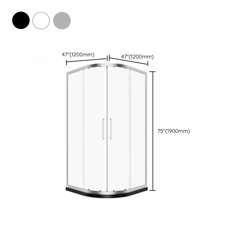 Full Frame Tempered Glass Shower Door Double Sliding Shower Door Clearhalo 'Bathroom Remodel & Bathroom Fixtures' 'Home Improvement' 'home_improvement' 'home_improvement_shower_tub_doors' 'Shower and Tub Doors' 'shower_tub_doors' 'Showers & Bathtubs' 1200x1200_864a3715-1919-4b1e-bd30-9a48332a940c