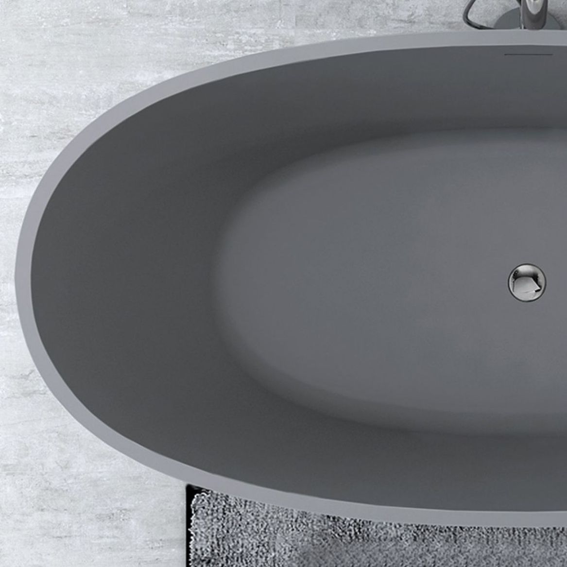 Modern Soaking Freestanding Bath Tub Stone Oval Bathtub with Overflow Trim Clearhalo 'Bathroom Remodel & Bathroom Fixtures' 'Bathtubs' 'Home Improvement' 'home_improvement' 'home_improvement_bathtubs' 'Showers & Bathtubs' 1200x1200_8657e78b-fe04-4d5e-9ce6-149b40a20aaa