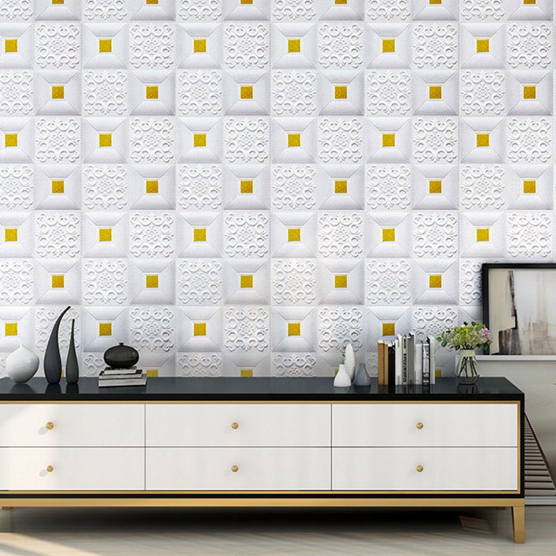 Wall Ceiling Glam Peel and Stick Waterproof Faux Brick Living Room Wall Panel (10-Pack) Clearhalo 'Flooring 'Home Improvement' 'home_improvement' 'home_improvement_wall_paneling' 'Wall Paneling' 'wall_paneling' 'Walls & Ceilings' Walls and Ceiling' 1200x1200_865f8684-e418-4d20-9676-fa69fd1a21fd