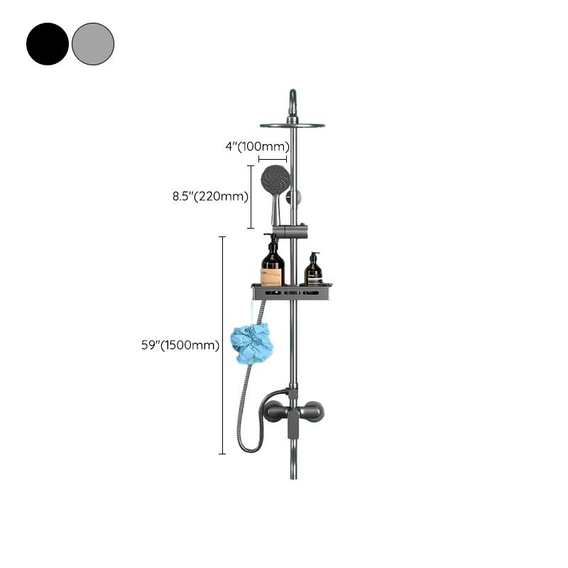 Modern Shower System Metal Adjustable Shower Head Wall Mounted Shower Head Combo Clearhalo 'Bathroom Remodel & Bathroom Fixtures' 'Home Improvement' 'home_improvement' 'home_improvement_shower_faucets' 'Shower Faucets & Systems' 'shower_faucets' 'Showers & Bathtubs Plumbing' 'Showers & Bathtubs' 1200x1200_86662145-6dbd-4b5f-a117-94a0757c2878