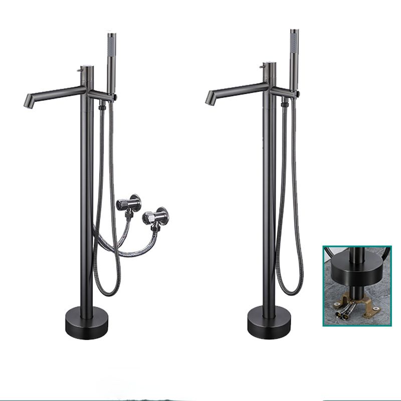 Floor Mounted Bronze Freestanding Tub Filler Single Handle Freestanding Tub Filler Trim Clearhalo 'Bathroom Remodel & Bathroom Fixtures' 'Bathtub Faucets' 'bathtub_faucets' 'Home Improvement' 'home_improvement' 'home_improvement_bathtub_faucets' 1200x1200_869d947a-e68b-45fb-857f-244699ad102e