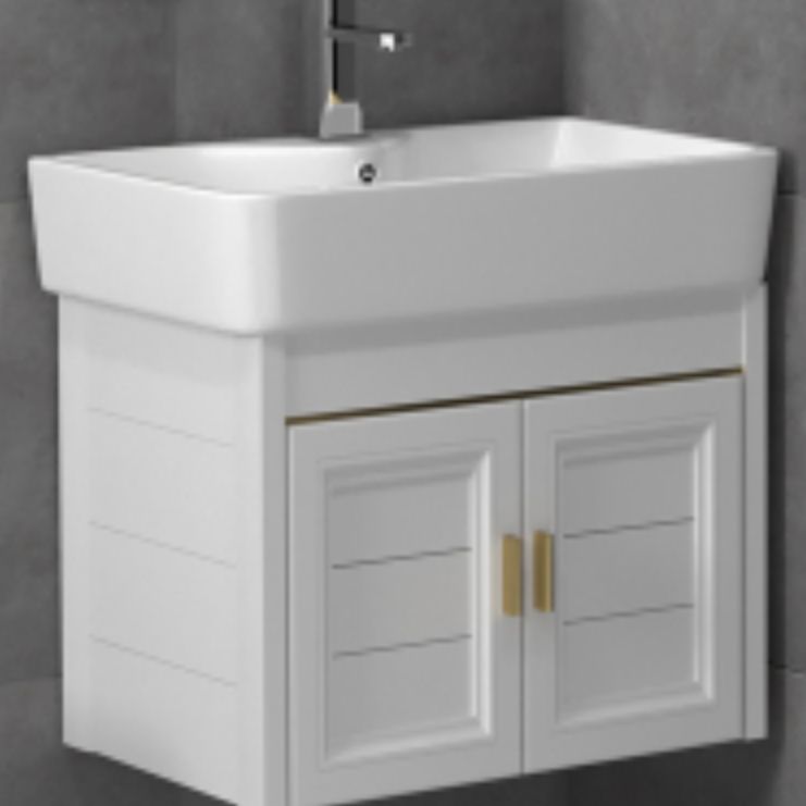 Glam Metal Base Vanity Set Single-Sink Rectangular Wall Mount Vanity Set Clearhalo 'Bathroom Remodel & Bathroom Fixtures' 'Bathroom Vanities' 'bathroom_vanities' 'Home Improvement' 'home_improvement' 'home_improvement_bathroom_vanities' 1200x1200_86b09b52-e3b4-4b5c-9938-3ef822c754a7