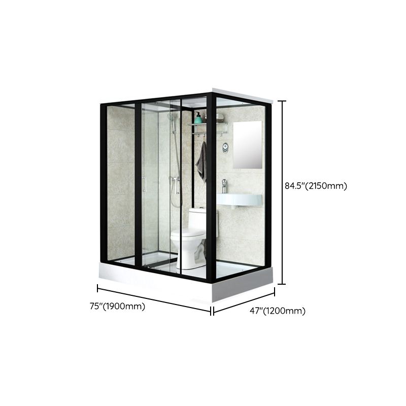 Rectangle Shower Stall Black Sliding Shower Stall with White Base Clearhalo 'Bathroom Remodel & Bathroom Fixtures' 'Home Improvement' 'home_improvement' 'home_improvement_shower_stalls_enclosures' 'Shower Stalls & Enclosures' 'shower_stalls_enclosures' 'Showers & Bathtubs' 1200x1200_86c9899a-c6bf-44af-889c-8f7d6af0da9f