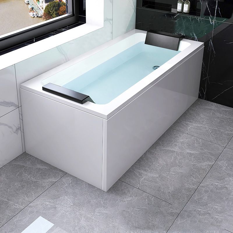 Modern Soaking Freestanding Bathtub White Acrylic Rectangular Bath Tub Clearhalo 'Bathroom Remodel & Bathroom Fixtures' 'Bathtubs' 'Home Improvement' 'home_improvement' 'home_improvement_bathtubs' 'Showers & Bathtubs' 1200x1200_86d0b3a5-fdc5-4c8d-807c-df796b0cdab3