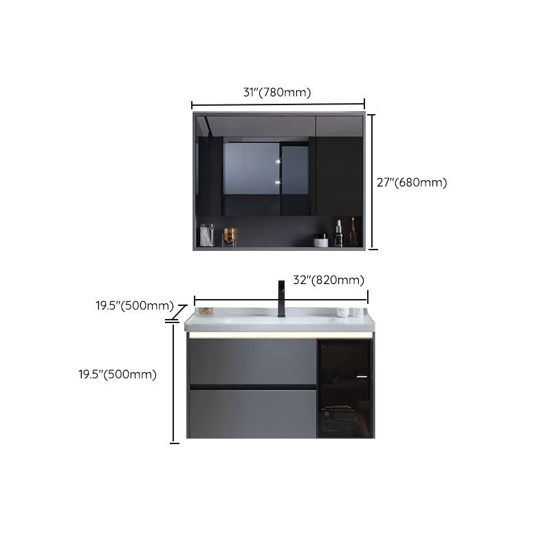 Grey Modern Wall Mounted Standard Open Console with Sink Set Clearhalo 'Bathroom Remodel & Bathroom Fixtures' 'Bathroom Vanities' 'bathroom_vanities' 'Home Improvement' 'home_improvement' 'home_improvement_bathroom_vanities' 1200x1200_8710cbc1-4282-4459-bfc1-150dafac6e1f