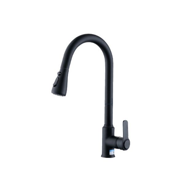 Modern Bar Faucet Brass Pulldown Sprayer Swivel Spout Lever Handles Kitchen Faucet Clearhalo 'Home Improvement' 'home_improvement' 'home_improvement_kitchen_faucets' 'Kitchen Faucets' 'Kitchen Remodel & Kitchen Fixtures' 'Kitchen Sinks & Faucet Components' 'kitchen_faucets' 1200x1200_871b1d30-a9fd-47c1-b409-3b09880f2328