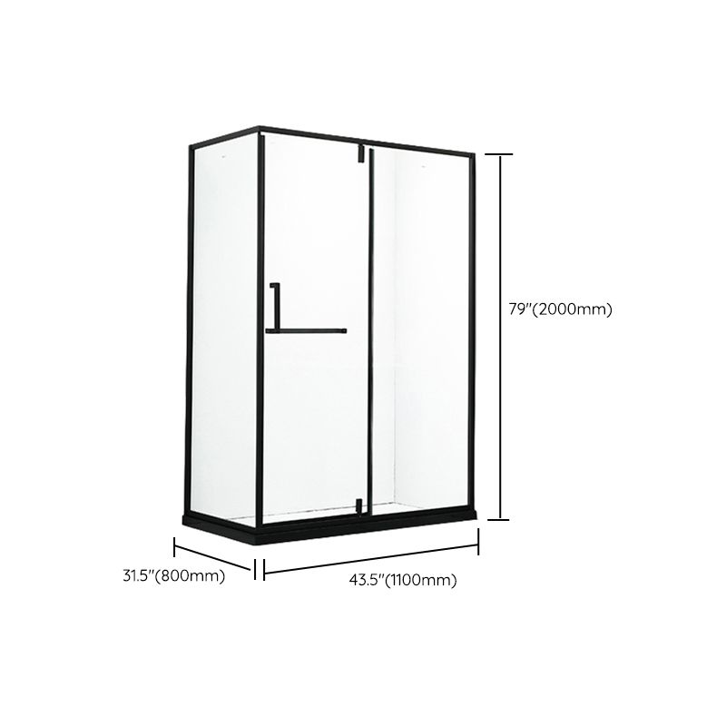 Black Rectangle Shower Enclosure Clear Tempered Glass Shower Enclosure Clearhalo 'Bathroom Remodel & Bathroom Fixtures' 'Home Improvement' 'home_improvement' 'home_improvement_shower_stalls_enclosures' 'Shower Stalls & Enclosures' 'shower_stalls_enclosures' 'Showers & Bathtubs' 1200x1200_87224e0a-3dd0-4e27-8f2d-eb77f88aa1f1