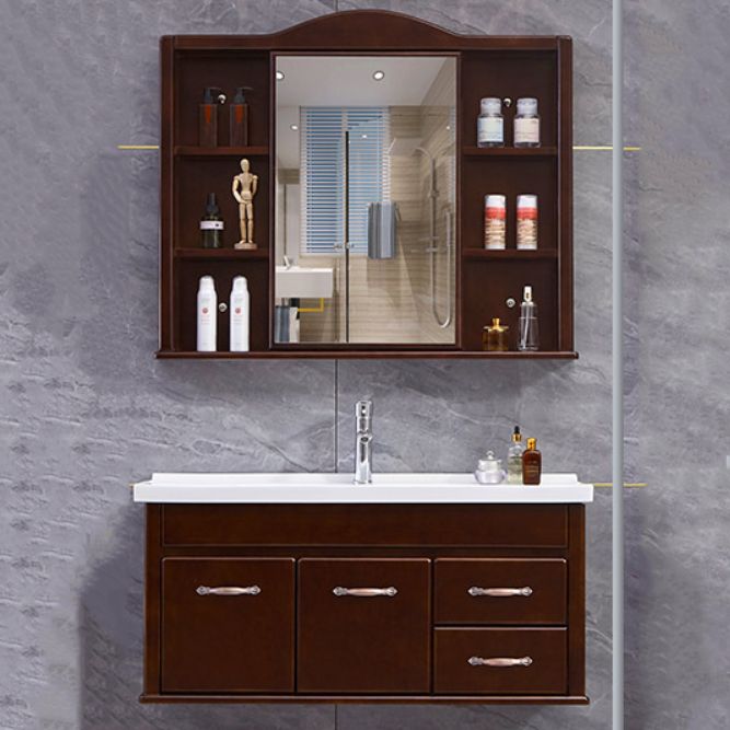 Mid Century Modern Sink Vanity Wall Mount Bathroom Vanity with Mirror Clearhalo 'Bathroom Remodel & Bathroom Fixtures' 'Bathroom Vanities' 'bathroom_vanities' 'Home Improvement' 'home_improvement' 'home_improvement_bathroom_vanities' 1200x1200_8742ee31-fbdd-41bb-be17-c94ec11eba27