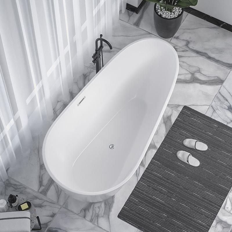 Modern Acrylic Bathtub Freestanding Soaking Bathtub with Drain Bathtub and Overflow Hole Clearhalo 'Bathroom Remodel & Bathroom Fixtures' 'Bathtubs' 'Home Improvement' 'home_improvement' 'home_improvement_bathtubs' 'Showers & Bathtubs' 1200x1200_876a5532-6d70-476e-b8f2-21eea3b5eac7