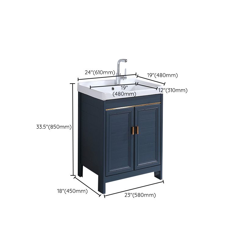 Modern Bathroom Vanity Set Single Freestanding 2 Doors Rectangular Sink Vanity Clearhalo 'Bathroom Remodel & Bathroom Fixtures' 'Bathroom Vanities' 'bathroom_vanities' 'Home Improvement' 'home_improvement' 'home_improvement_bathroom_vanities' 1200x1200_876dfd9f-200e-4446-b312-f2fc4ea672fd