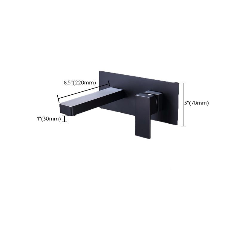 Modern Wall Mounted Bathroom Faucet Lever Handle Low Arc 2 Hole Faucets Clearhalo 'bathroom_sink_faucets' 'Conjunta de Baño y Conjunta de Grifo' 'Coronamiento de Baño y Dispositivo de Baño' 'Grifo del lavabo del baño' 'Hogar' 'home_improvement' 'home_improvement_bathroom_sink_faucets' 'Mejoras para el hogar' 1200x1200_87830c9c-5a5f-447f-9f00-f8111ab4b1c1