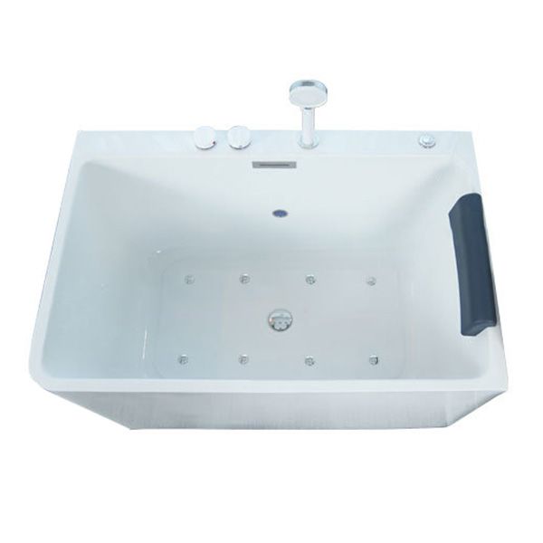 Bathroom Rectangular Bathtub White Acrylic Back to Wall Soaking Tub Clearhalo 'Bathroom Remodel & Bathroom Fixtures' 'Bathtubs' 'Home Improvement' 'home_improvement' 'home_improvement_bathtubs' 'Showers & Bathtubs' 1200x1200_87994890-98ec-4267-8b9e-be9b64514a3a