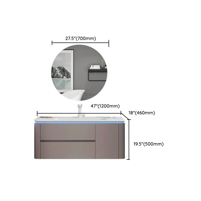 Modern Sink Vanity Ceramic Top Wall-Mounted with Soft Close Door Clearhalo 'Bathroom Remodel & Bathroom Fixtures' 'Bathroom Vanities' 'bathroom_vanities' 'Home Improvement' 'home_improvement' 'home_improvement_bathroom_vanities' 1200x1200_879e025e-9f2c-4597-a8d3-542f09f34205