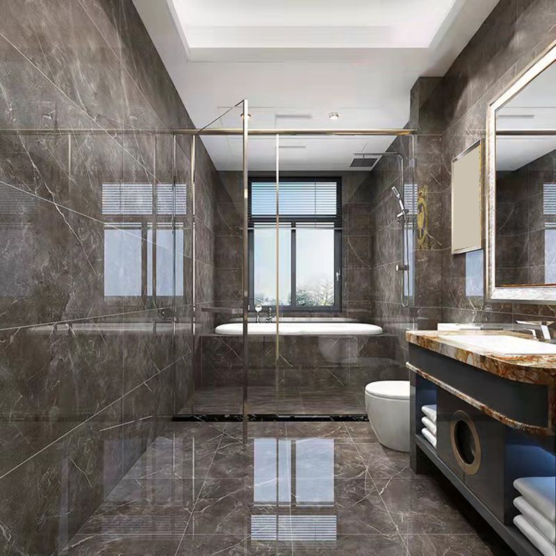 Bathroom Floor Wall Tile Marble Print Rectangle Indoor Wall Tile Clearhalo 'Floor Tiles & Wall Tiles' 'floor_tiles_wall_tiles' 'Flooring 'Home Improvement' 'home_improvement' 'home_improvement_floor_tiles_wall_tiles' Walls and Ceiling' 1200x1200_88084c01-3357-42cb-8382-dc463cb014ad