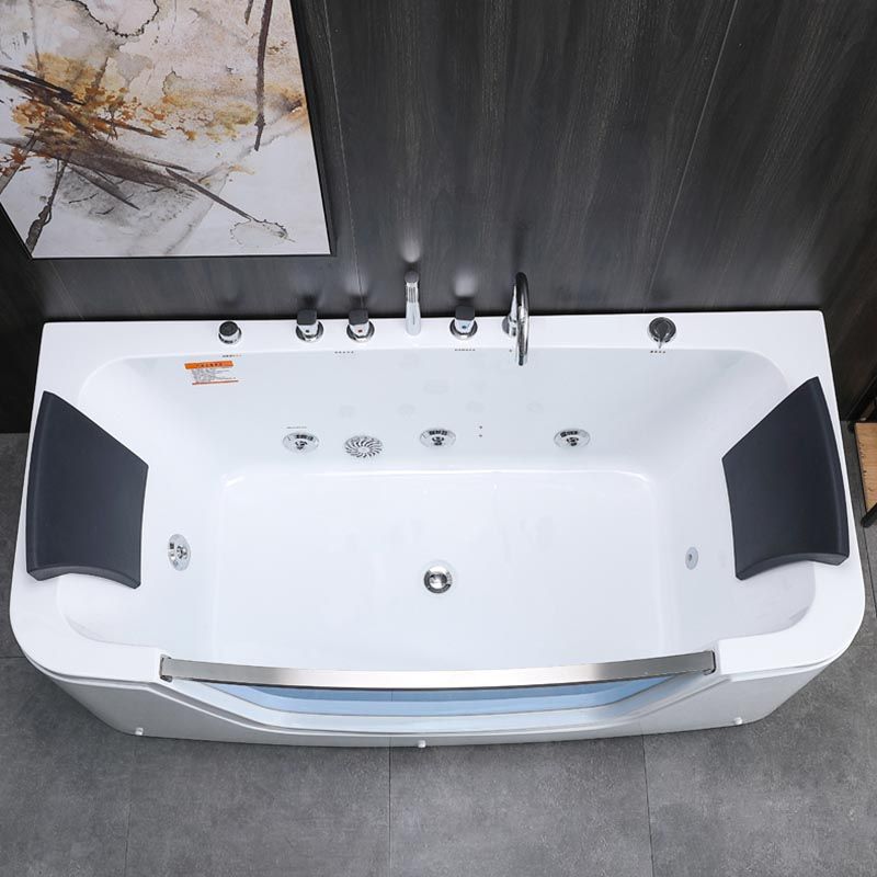 Bathroom Modern Acrylic Bath Tub Back to Wall Center Drain Tub Clearhalo 'Bathroom Remodel & Bathroom Fixtures' 'Bathtubs' 'Home Improvement' 'home_improvement' 'home_improvement_bathtubs' 'Showers & Bathtubs' 1200x1200_881c7bff-889d-4f19-991d-f5fd97e59cd1