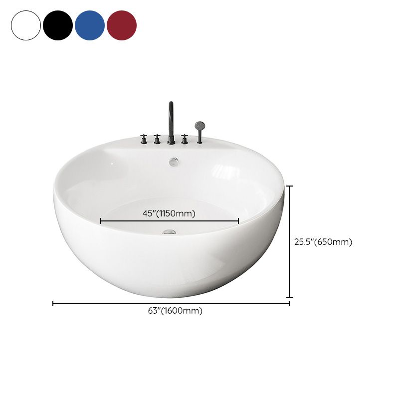 Soaking Antique Finish Round Bathtub Stand Alone Modern Bath Tub Clearhalo 'Bathroom Remodel & Bathroom Fixtures' 'Bathtubs' 'Home Improvement' 'home_improvement' 'home_improvement_bathtubs' 'Showers & Bathtubs' 1200x1200_881eb021-02c5-4c6b-af50-85b0aa4f393b