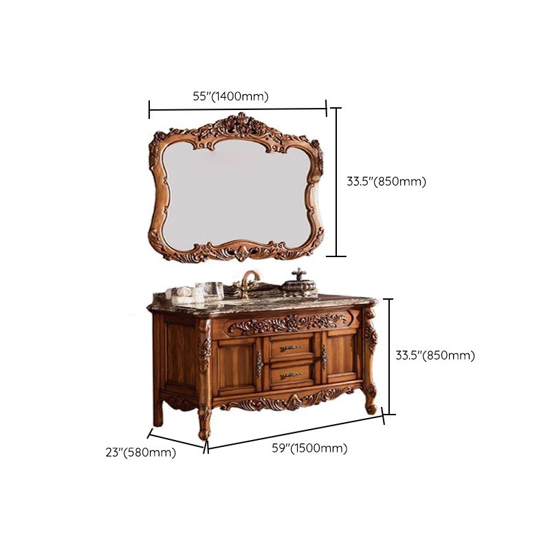 Freestanding Bathroom Vanity Set 2 Doors Single Sink Glam Drawers Vanity with Mirror Clearhalo 'Bathroom Remodel & Bathroom Fixtures' 'Bathroom Vanities' 'bathroom_vanities' 'Home Improvement' 'home_improvement' 'home_improvement_bathroom_vanities' 1200x1200_8821eba9-64c7-4b90-b7de-2eaf0ff1aedf