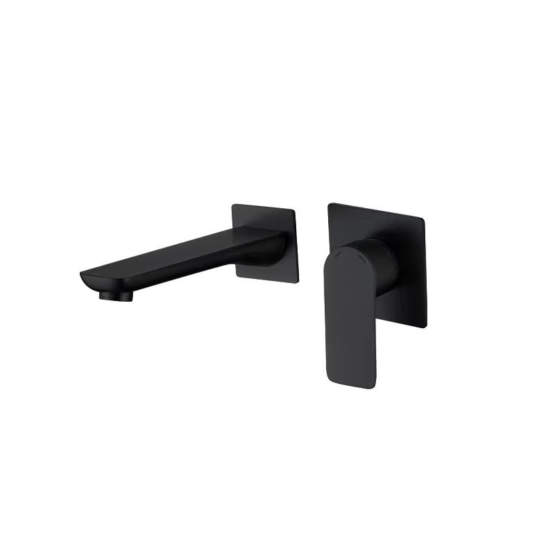 Contemporary Style Faucets Wall Mounted Bathroom Faucet with Lever Handles Clearhalo 'Bathroom Remodel & Bathroom Fixtures' 'Bathroom Sink Faucets' 'Bathroom Sinks & Faucet Components' 'bathroom_sink_faucets' 'Home Improvement' 'home_improvement' 'home_improvement_bathroom_sink_faucets' 1200x1200_8826b5f8-1295-4263-bcc5-9a37c7e1f8cb